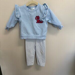 Ole Miss Sweatshirt/pants baby toddler Cecil and Lou 12 months